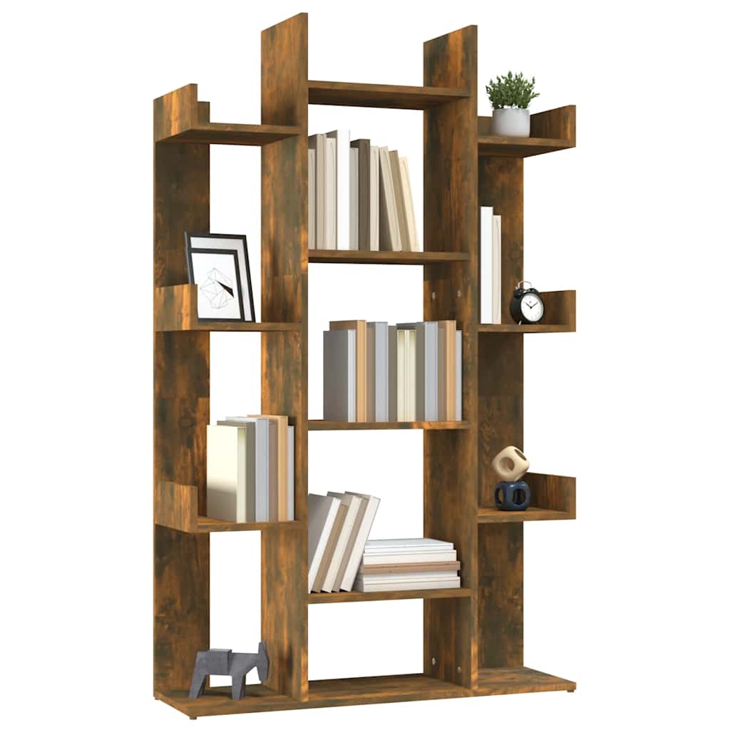 Bibliothèque Chêne fumé 86x25,5x140 cm Bois d'ingénierie - XIOS