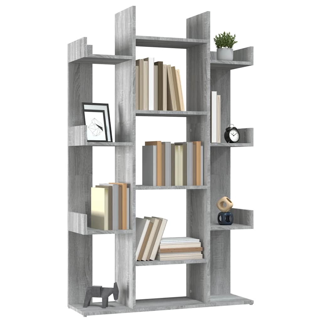 Bibliothèque Sonoma gris 86x25,5x140 cm Bois d'ingénierie - XIOS