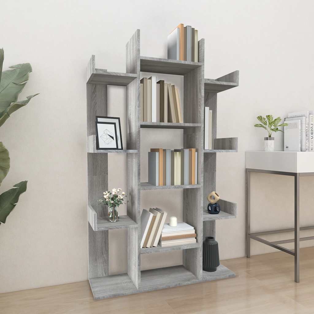 Bibliothèque Sonoma gris 86x25,5x140 cm Bois d'ingénierie - XIOS