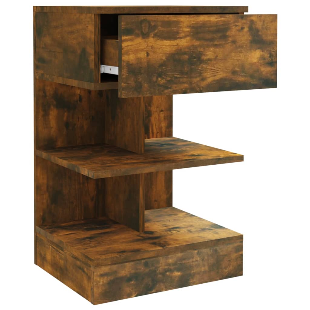 Tables de chevet 2 pcs chêne fumé 40x35x65 cm bois d’ingénierie - XIOS