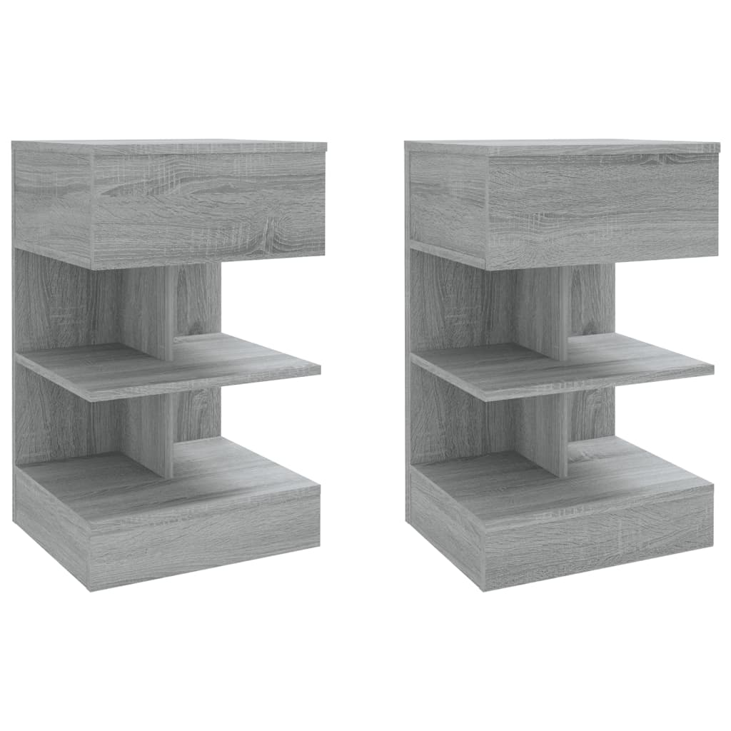 Tables de chevet 2 pcs Sonoma gris 40x35x65cm Bois d'ingénierie - XIOS