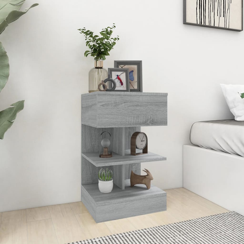 Tables de chevet 2 pcs Sonoma gris 40x35x65cm Bois d'ingénierie - XIOS