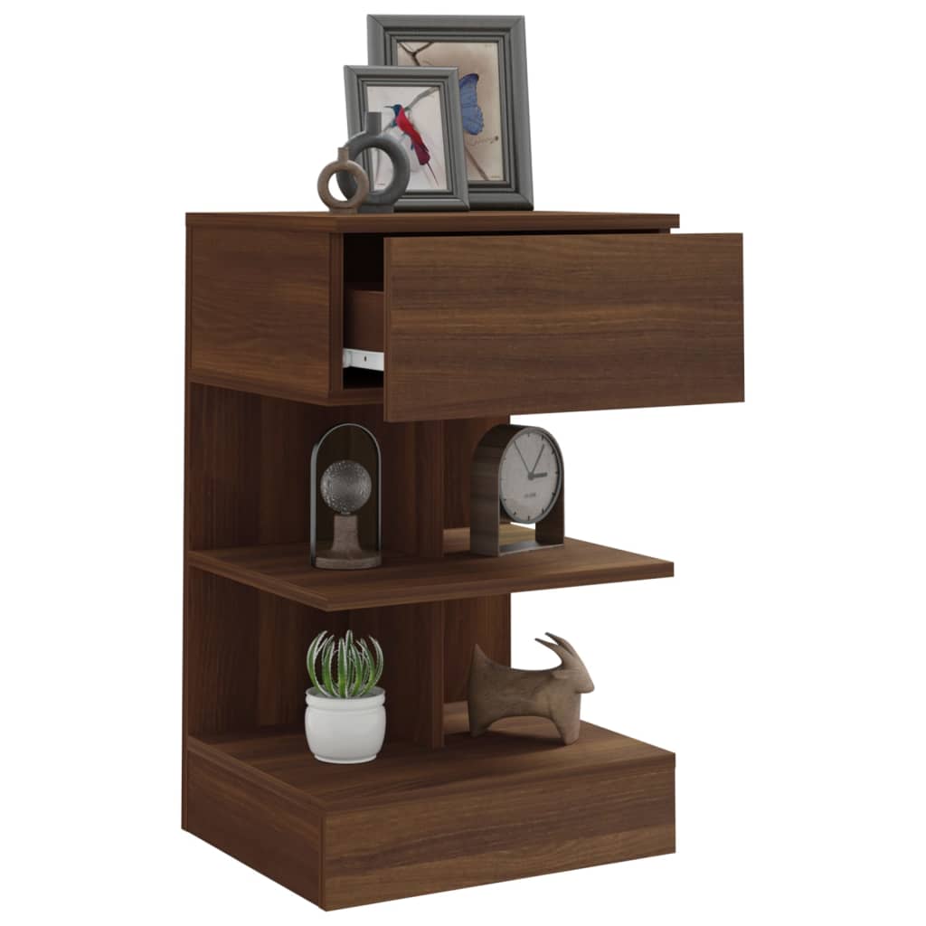 Table de chevet Chêne marron 40x35x65 cm Bois d'ingénierie - XIOS