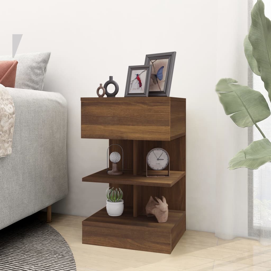 Table de chevet Chêne marron 40x35x65 cm Bois d'ingénierie - XIOS