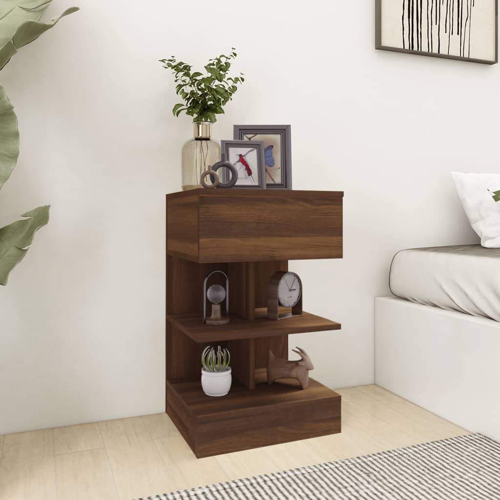Table de chevet Chêne marron 40x35x65 cm Bois d'ingénierie - XIOS