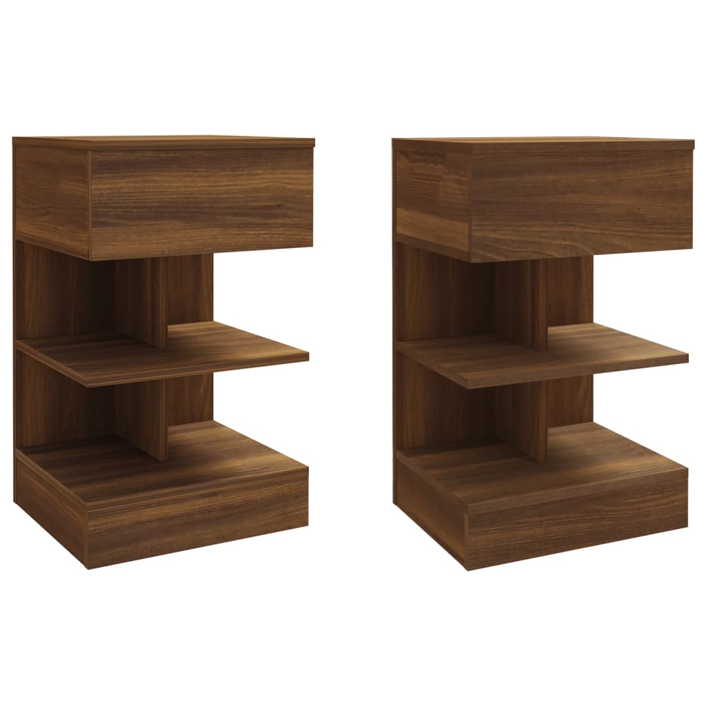 Tables de chevet 2pcs Chêne marron 40x35x65cm Bois d'ingénierie - XIOS