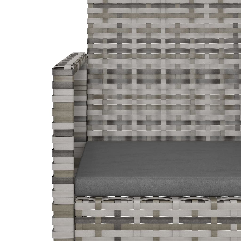 Mobilier d'extérieur 4 pcs avec coussins Résine tressée Gris