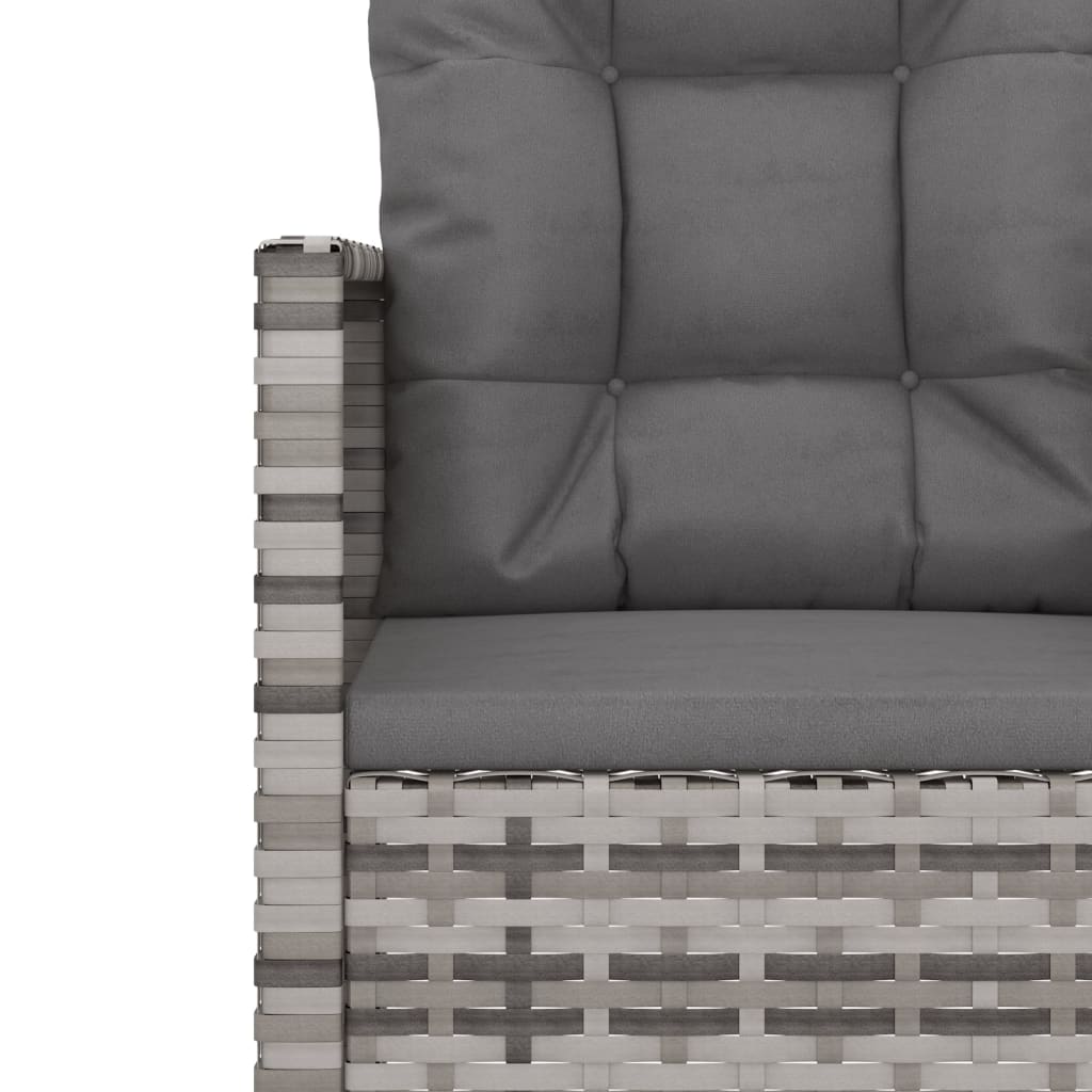 Mobilier d'extérieur 4 pcs avec coussins Résine tressée Gris
