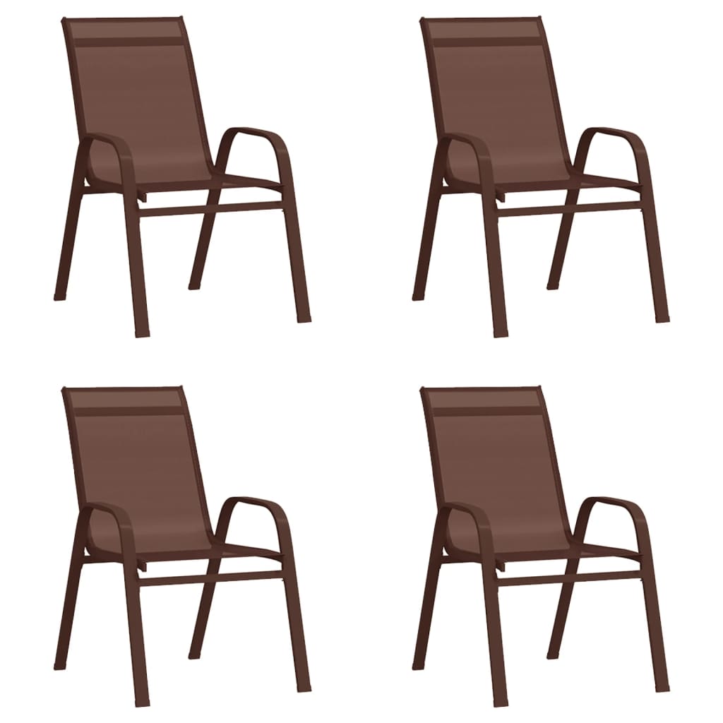 Ensemble à manger de jardin 5 pcs Marron et noir
