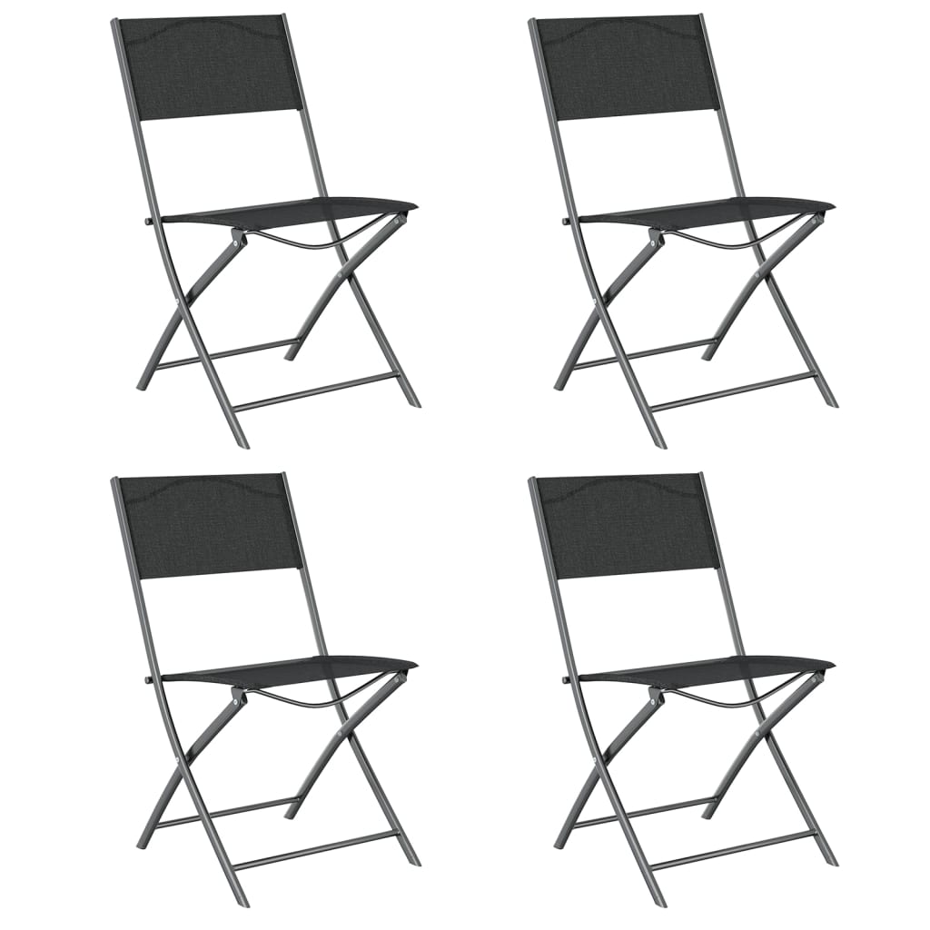 Ensemble à manger de jardin 5 pcs Gris et noir