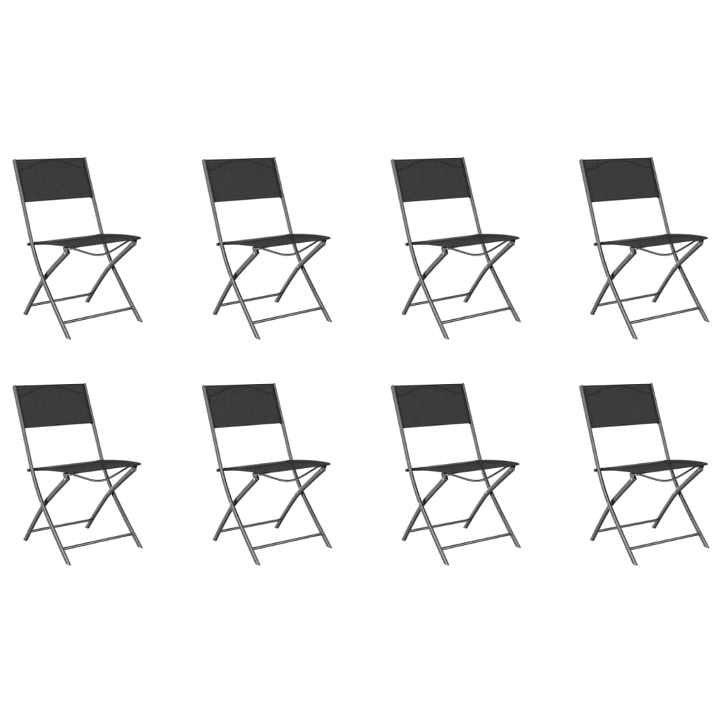 Ensemble à manger de jardin 9 pcs Gris et noir
