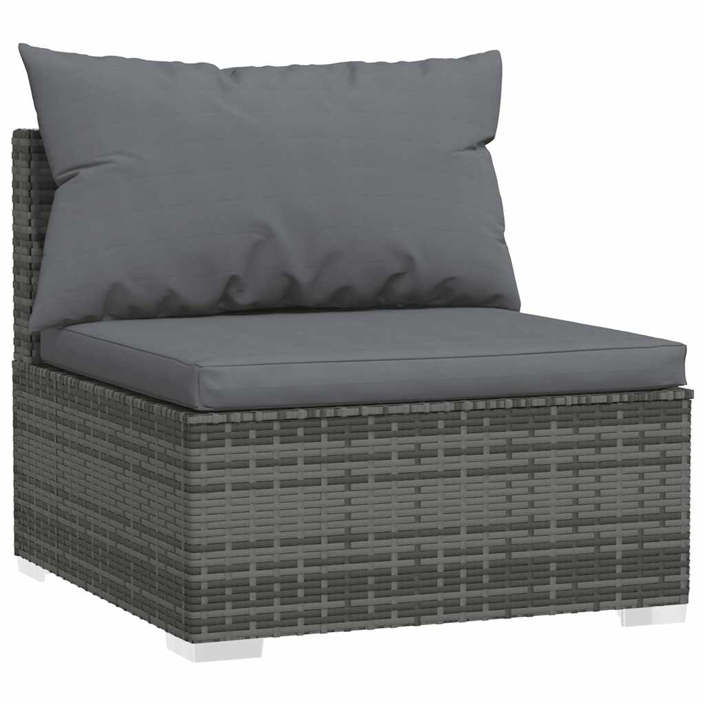 Salon de jardin 4 pcs avec coussins Résine tressée Gris - XIOS