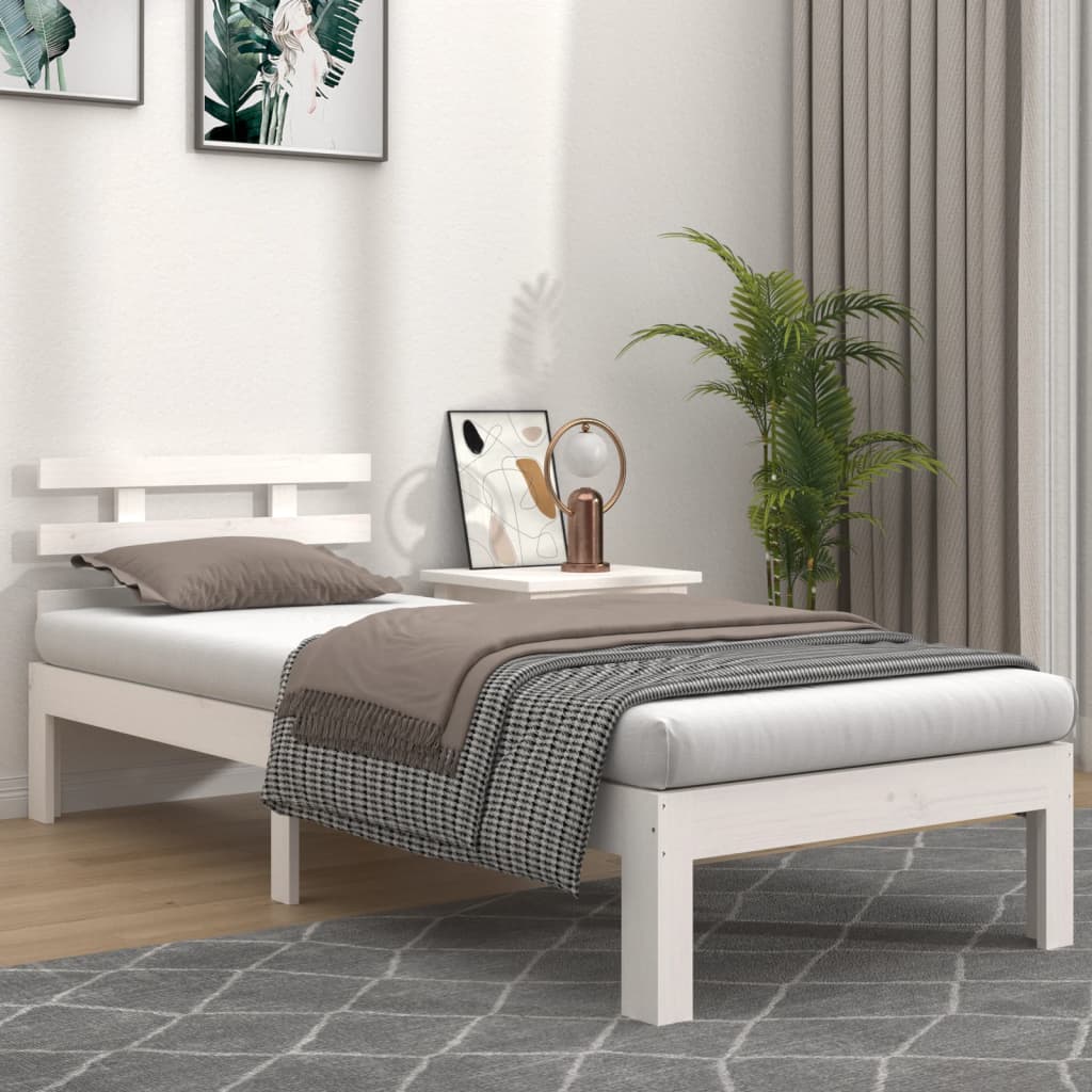 Cadre de lit sans matelas blanc 75x190 cm - XIOS
