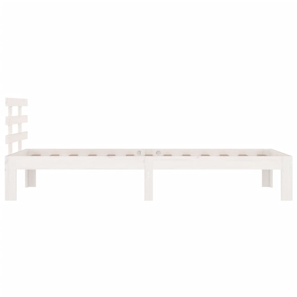 Cadre de lit sans matelas blanc bois massif 100x200 cm - XIOS
