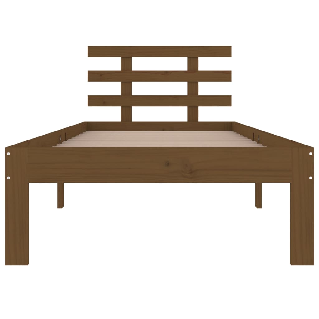 Cadre de lit sans matelas marron miel bois massif 100x200 cm - XIOS