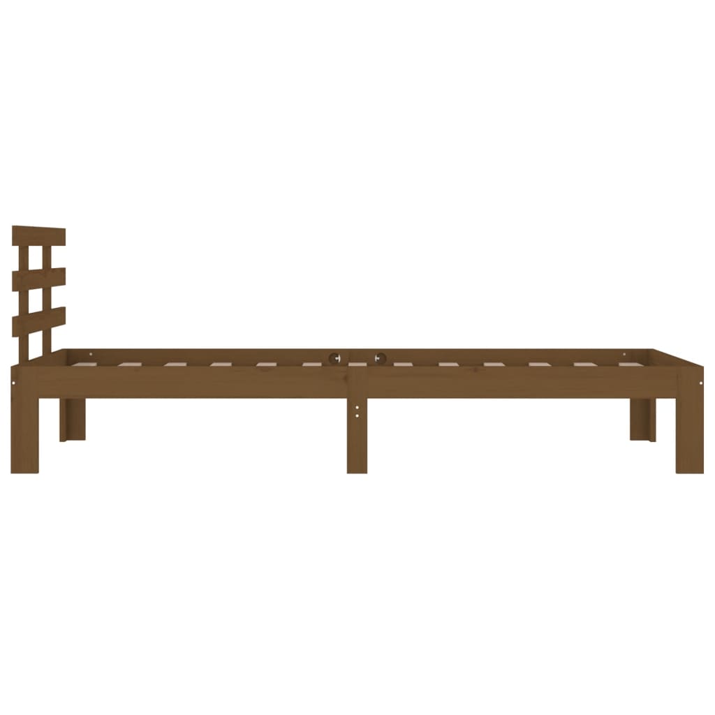 Cadre de lit sans matelas marron miel bois massif 100x200 cm - XIOS