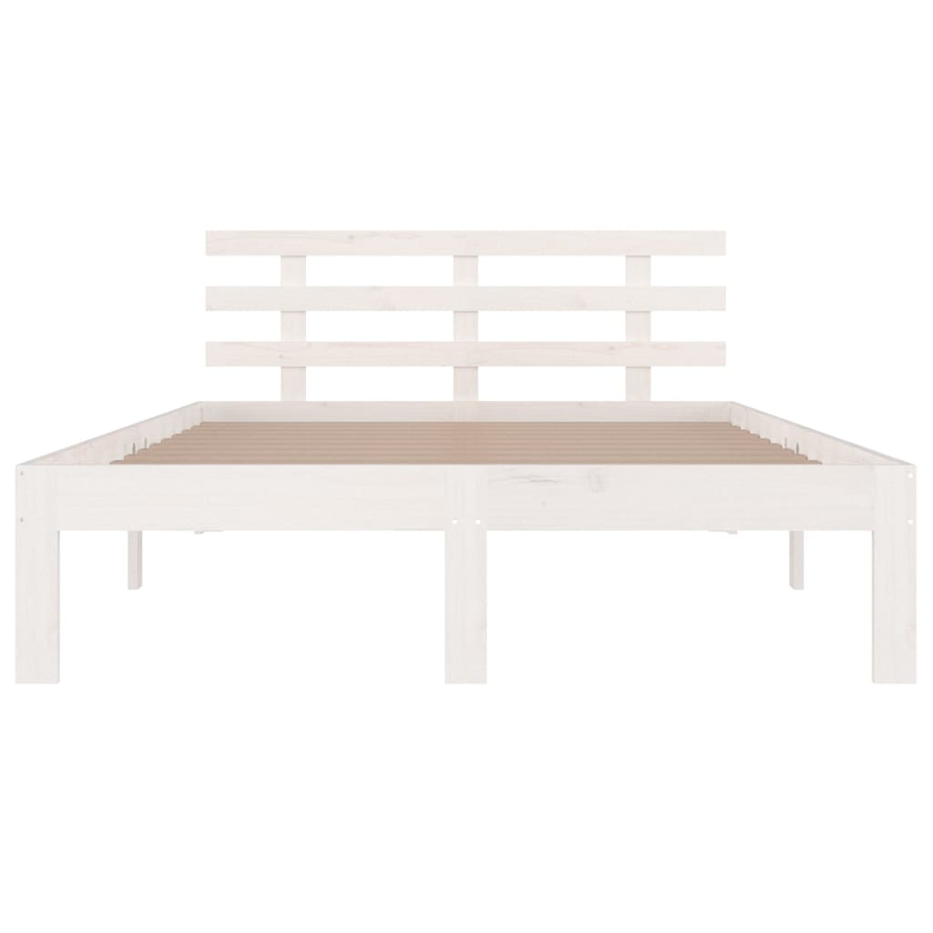 Cadre de lit sans matelas blanc bois massif 150x200 cm - XIOS