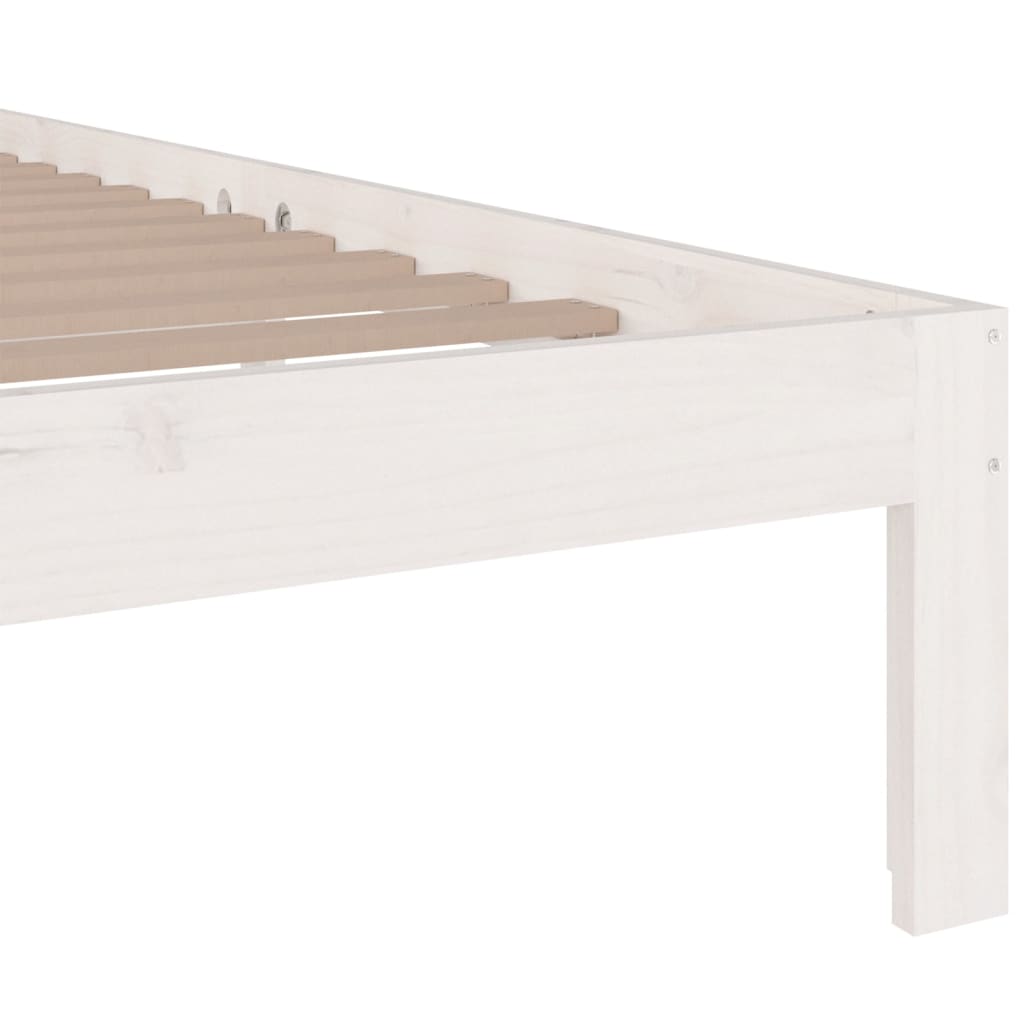 Cadre de lit sans matelas blanc bois massif 160x200 cm - XIOS