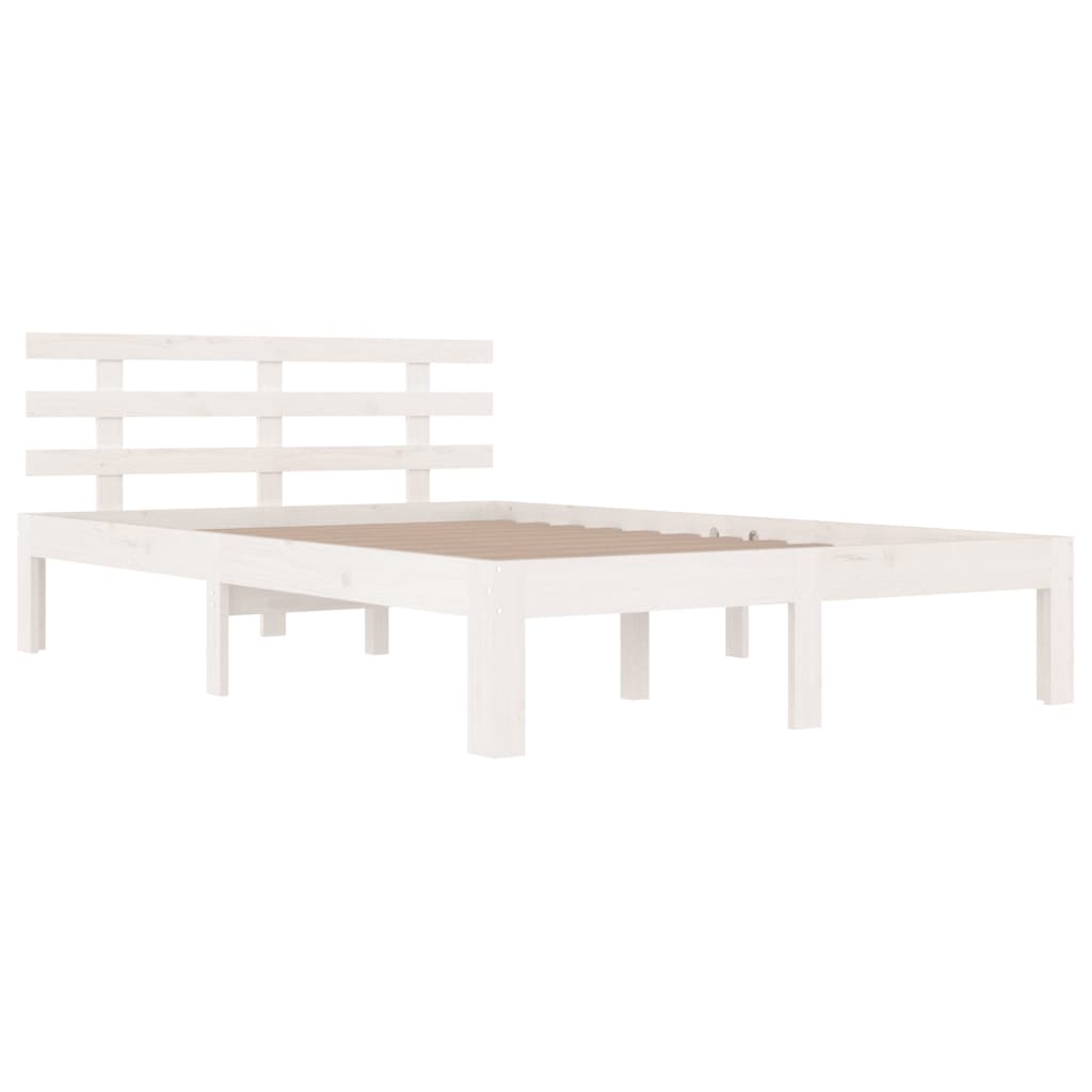 Cadre de lit sans matelas blanc bois massif 200x200 cm - XIOS