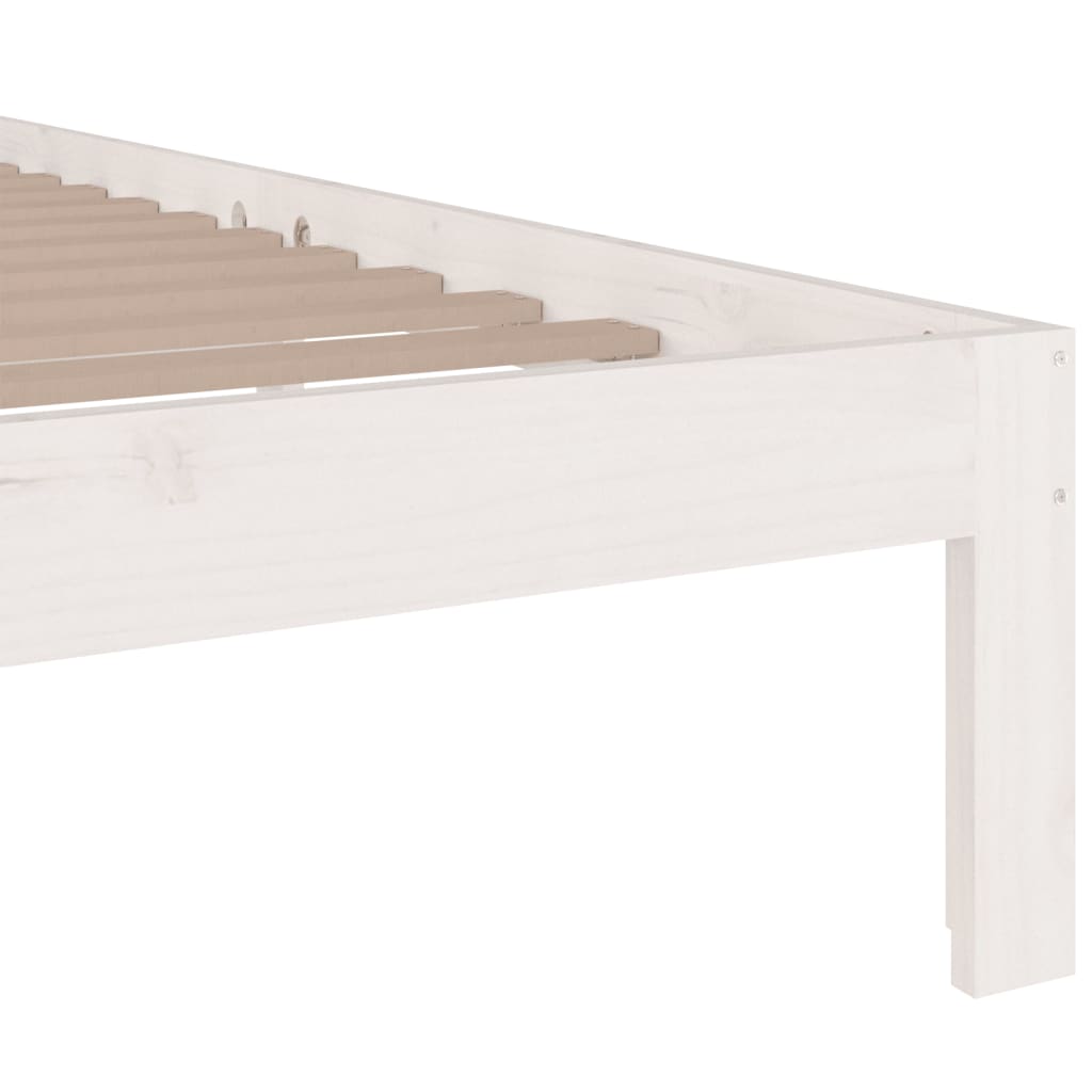 Cadre de lit sans matelas blanc bois massif 200x200 cm - XIOS