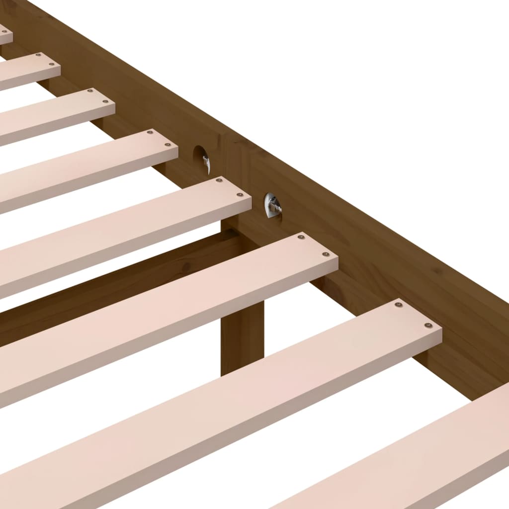 Cadre de lit sans matelas marron miel bois massif 75x190 cm - XIOS