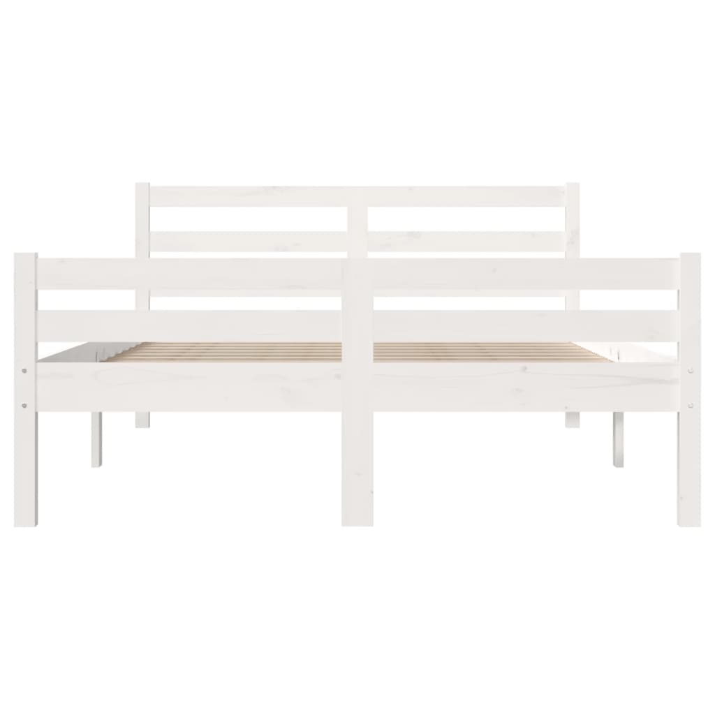 Cadre de lit sans matelas blanc bois massif 135x190 cm - XIOS
