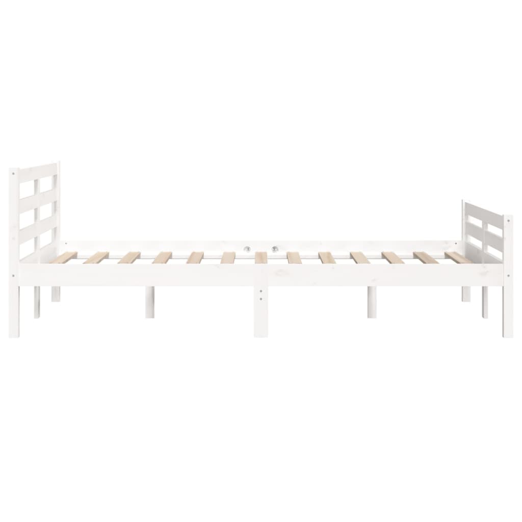 Cadre de lit sans matelas blanc bois massif 135x190 cm - XIOS