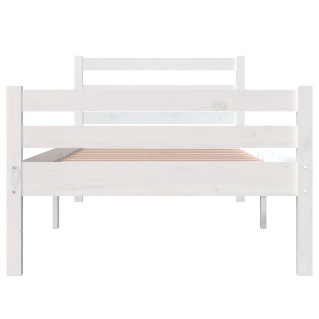 Cadre de lit sans matelas blanc bois massif 100x200 cm - XIOS