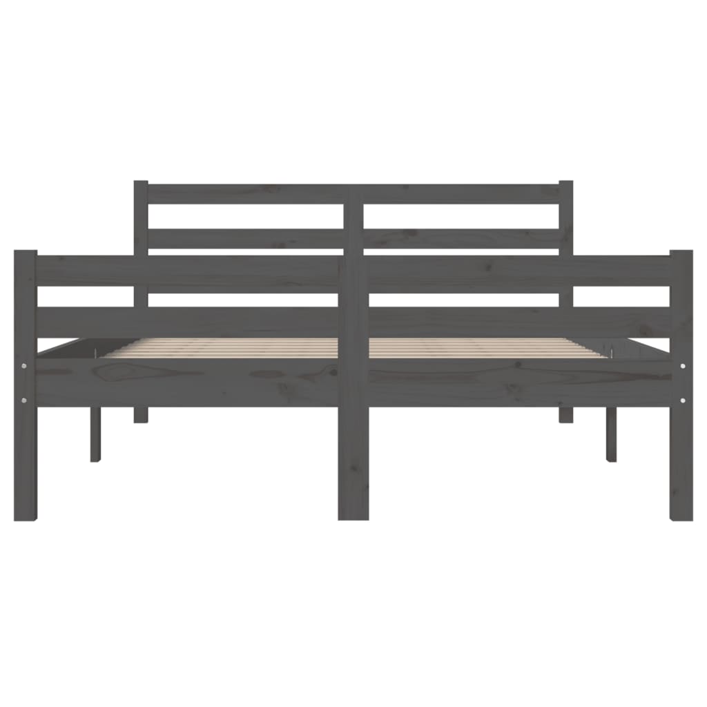 Cadre de lit sans matelas gris bois massif 120x200 cm - XIOS