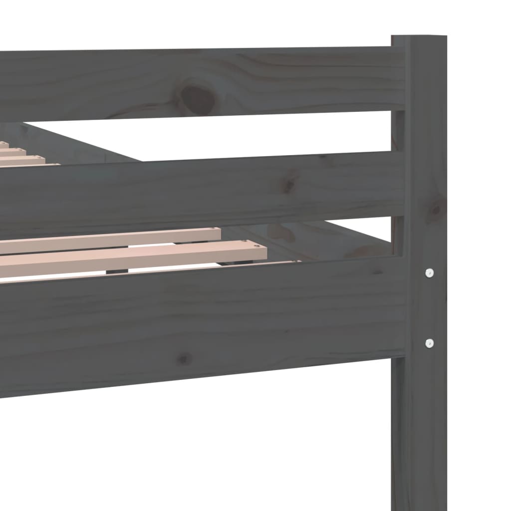 Cadre de lit sans matelas gris bois massif 140x200 cm - XIOS