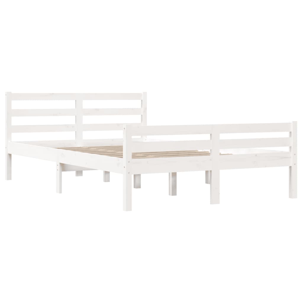 Cadre de lit sans matelas blanc bois massif 150x200 cm - XIOS