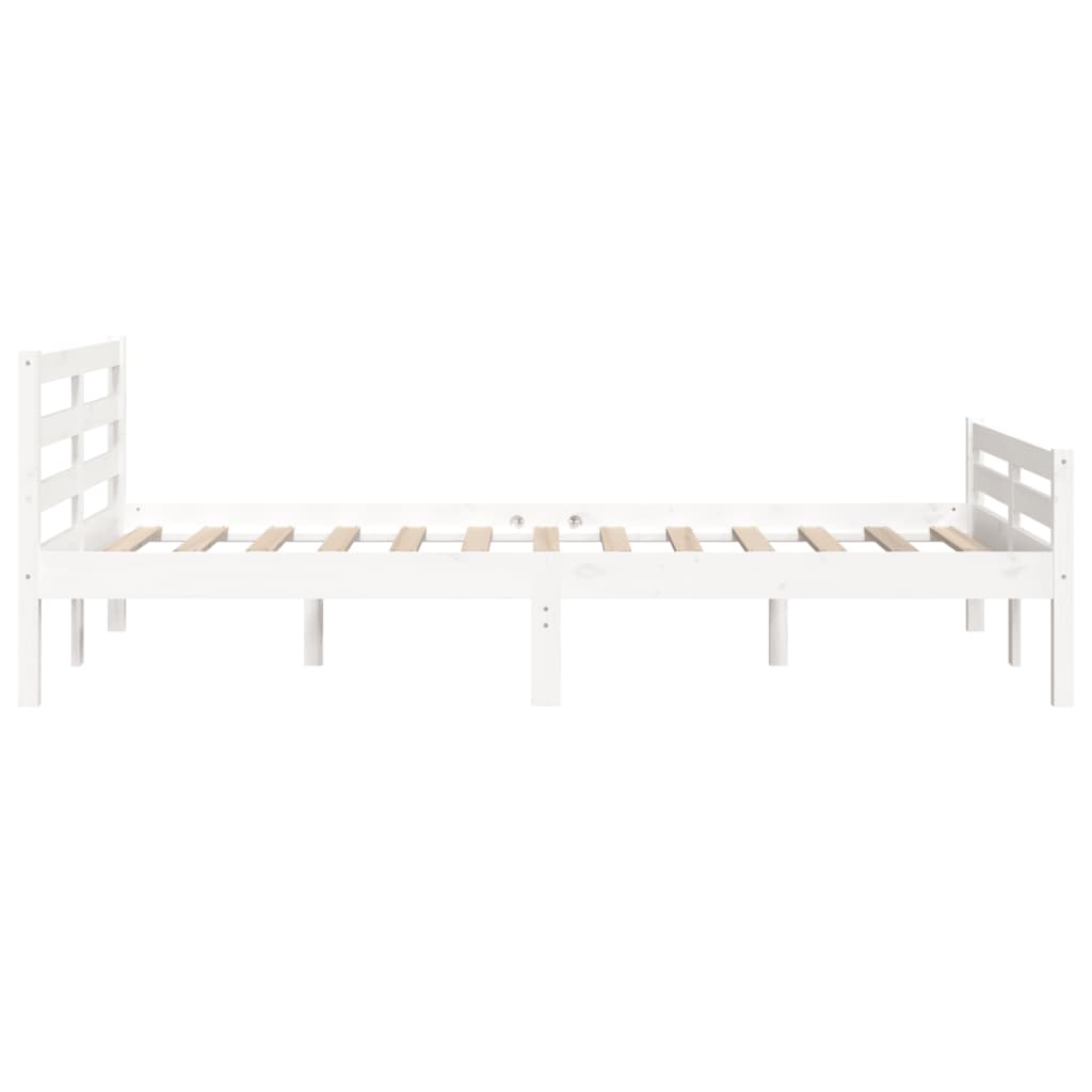 Cadre de lit sans matelas blanc bois massif 150x200 cm - XIOS