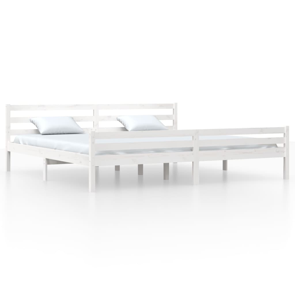 Cadre de lit sans matelas blanc bois massif 200x200 cm - XIOS