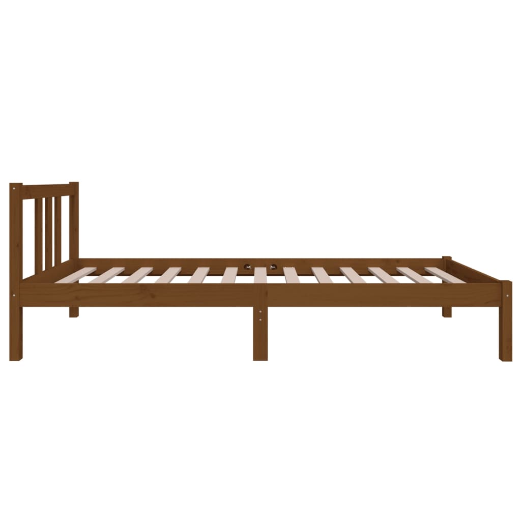 Cadre de lit sans matelas marron miel bois massif 75x190 cm - XIOS
