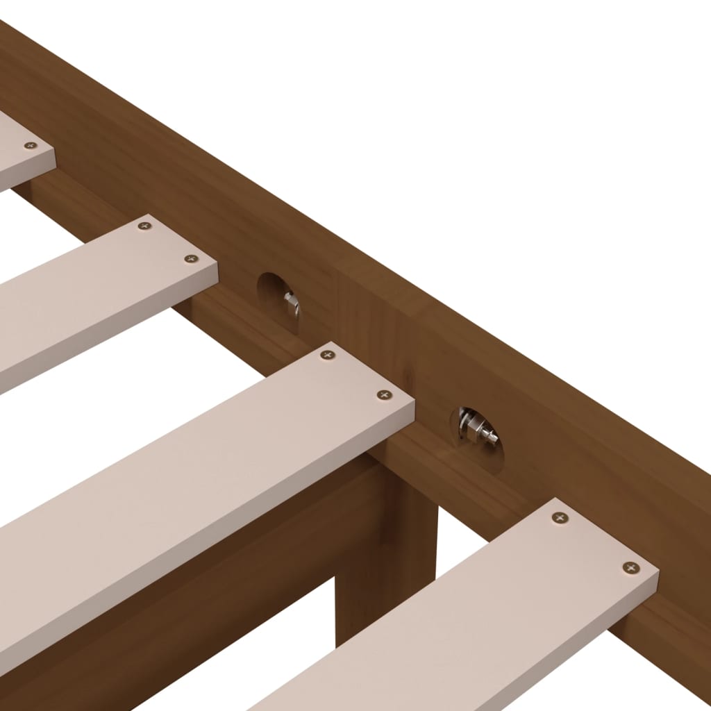 Cadre de lit sans matelas marron miel bois massif 75x190 cm - XIOS
