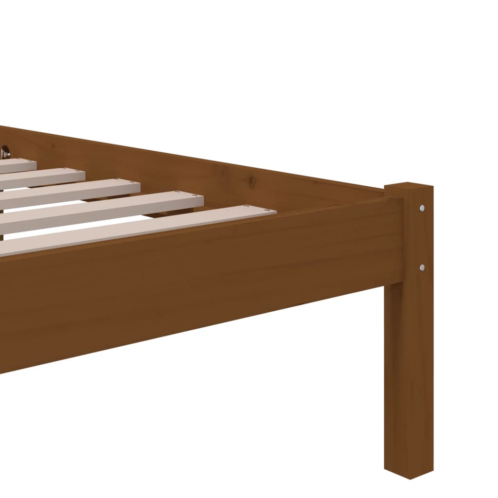 Cadre de lit sans matelas marron miel bois massif 75x190 cm - XIOS