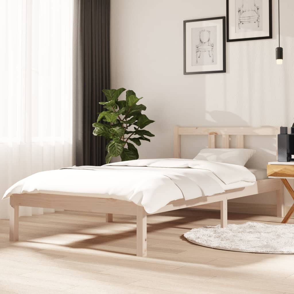 Cadre de lit sans matelas bois massif 90x190 cm - XIOS