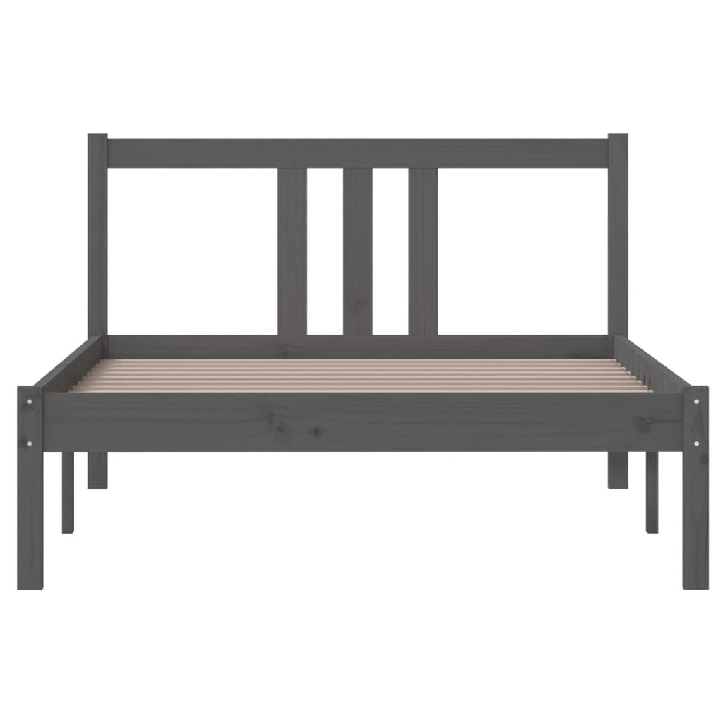 Cadre de lit sans matelas gris bois massif 100x200 cm - XIOS
