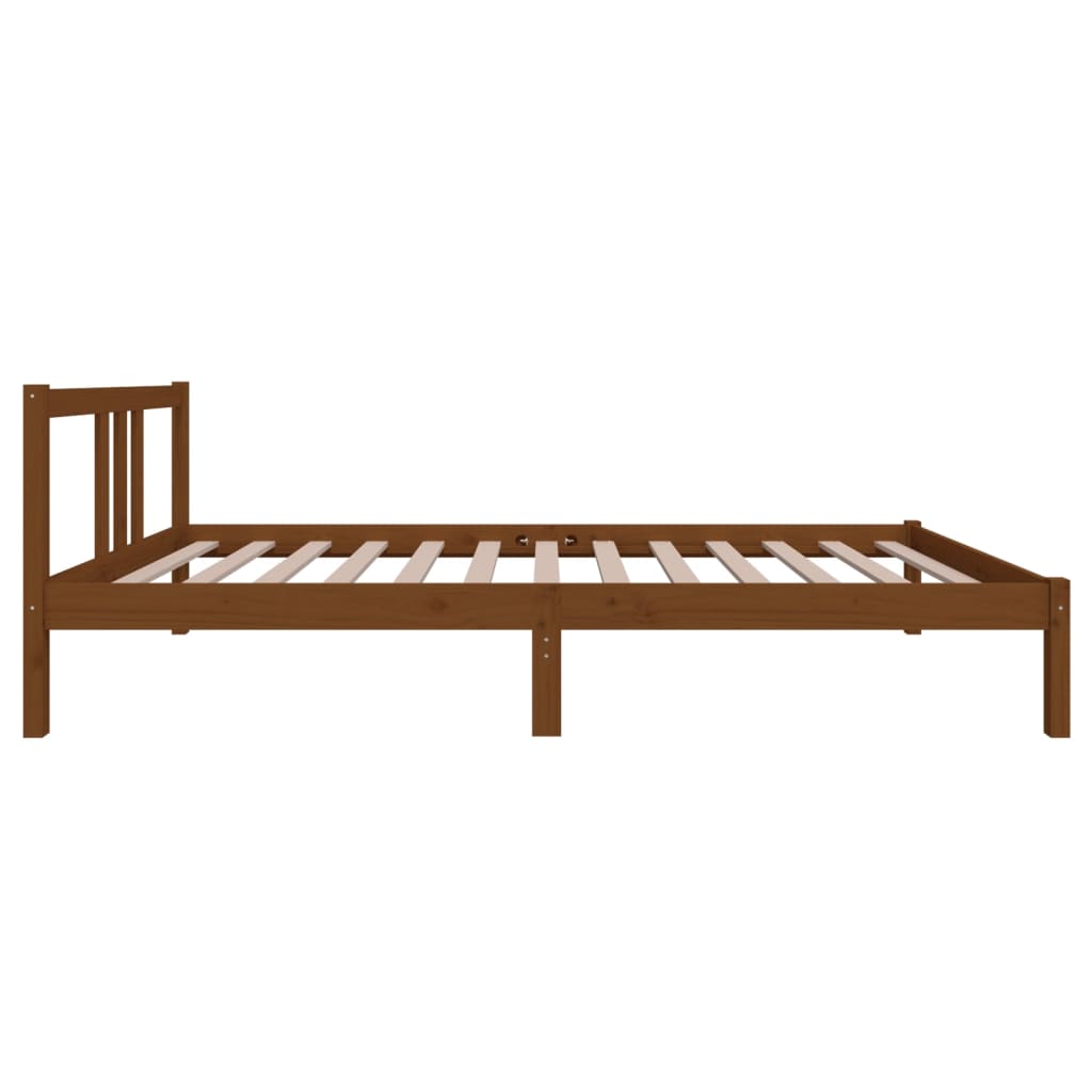 Cadre de lit sans matelas marron miel bois massif 100x200 cm - XIOS