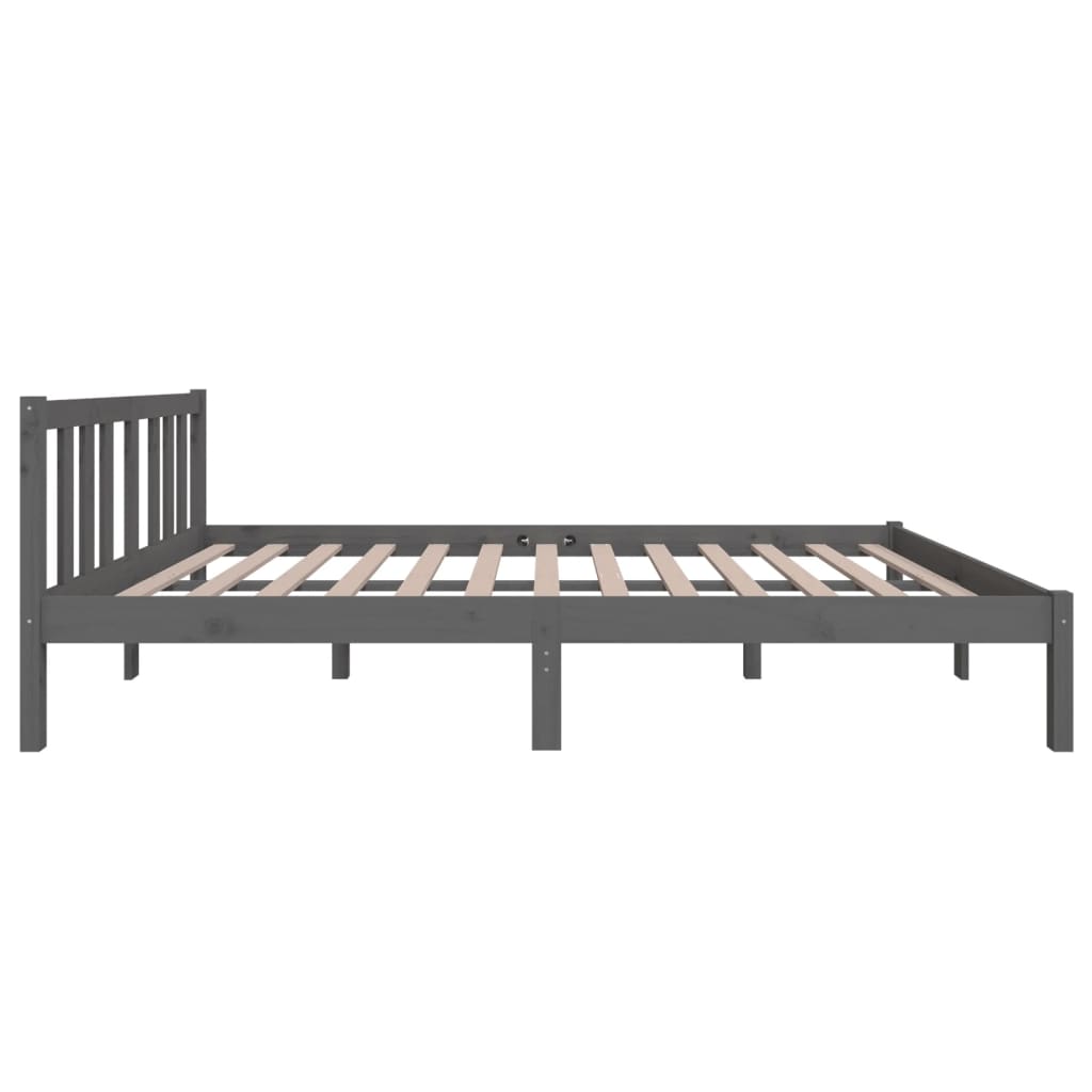Cadre de lit sans matelas gris bois massif 120x200 cm - XIOS
