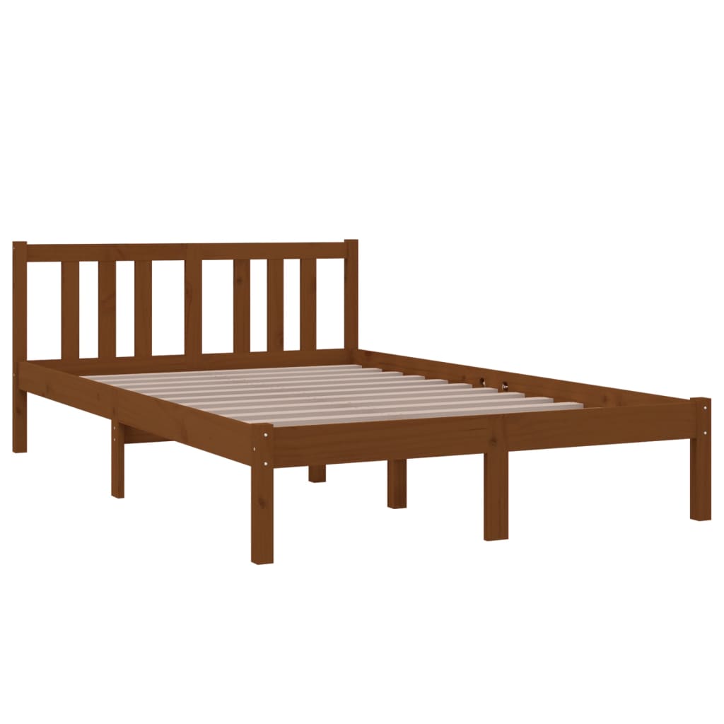 Cadre de lit sans matelas marron miel bois massif 120x200 cm - XIOS