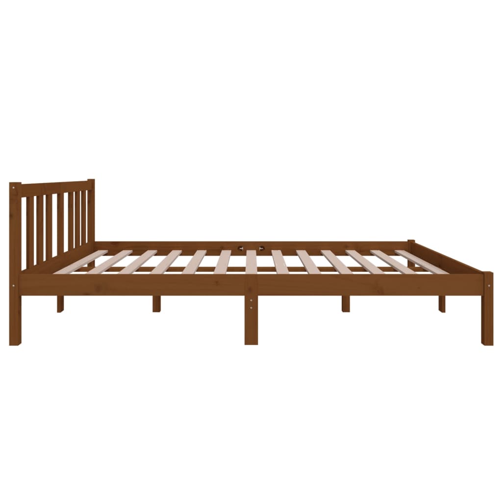 Cadre de lit sans matelas marron miel bois massif 120x200 cm - XIOS
