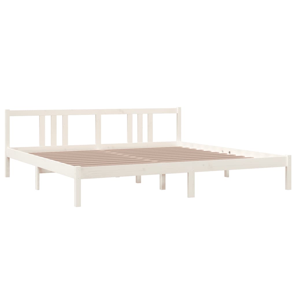 Cadre de lit sans matelas blanc bois massif 200x200 cm - XIOS