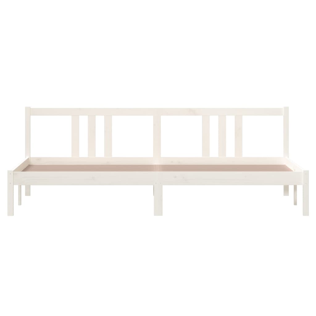Cadre de lit sans matelas blanc bois massif 200x200 cm - XIOS