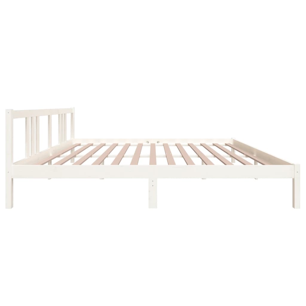 Cadre de lit sans matelas blanc bois massif 200x200 cm - XIOS