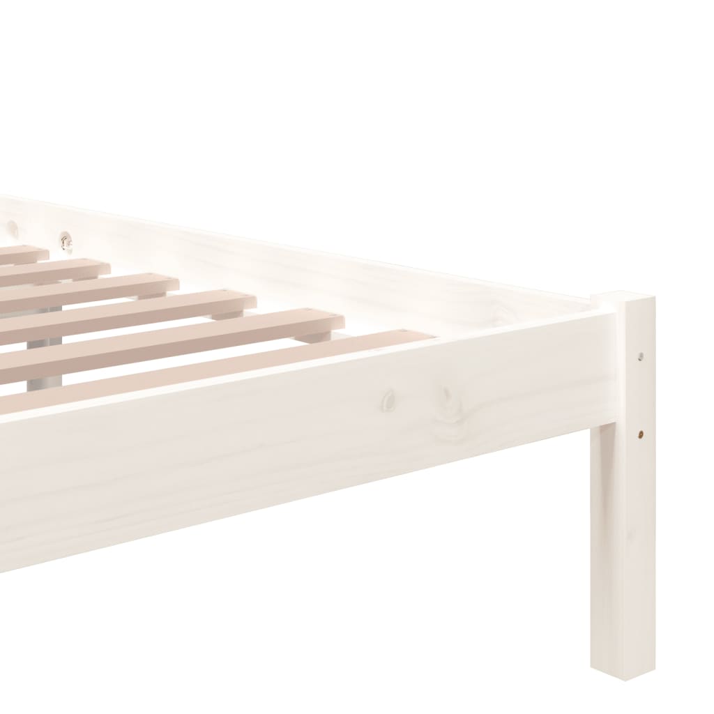 Cadre de lit sans matelas blanc bois massif 200x200 cm - XIOS