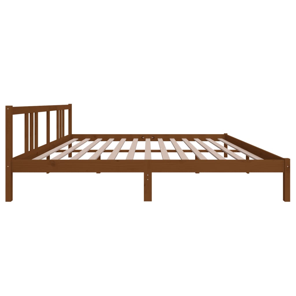 Cadre de lit sans matelas marron miel bois massif 200x200 cm - XIOS
