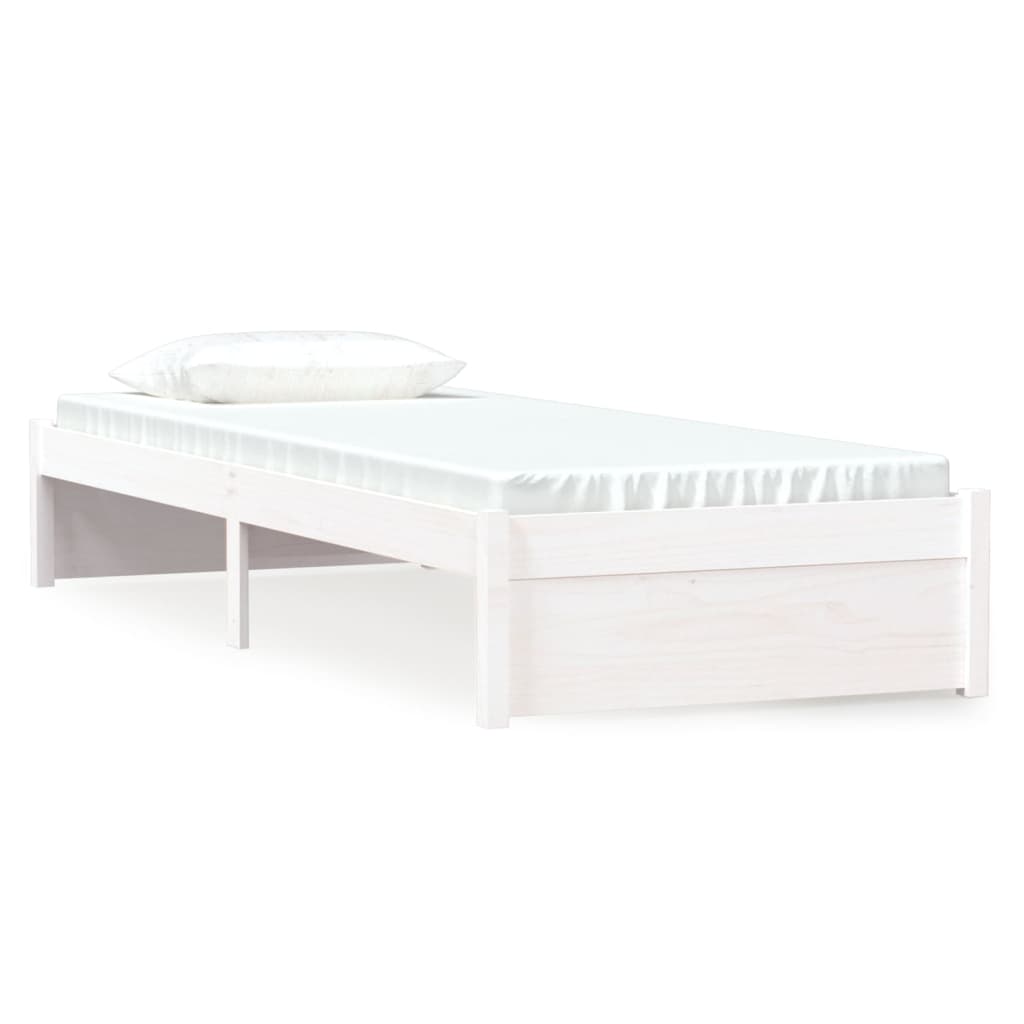 Cadre de lit sans matelas blanc bois massif 75x190 cm - XIOS