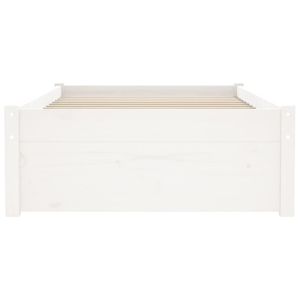 Cadre de lit sans matelas blanc bois massif 75x190 cm - XIOS