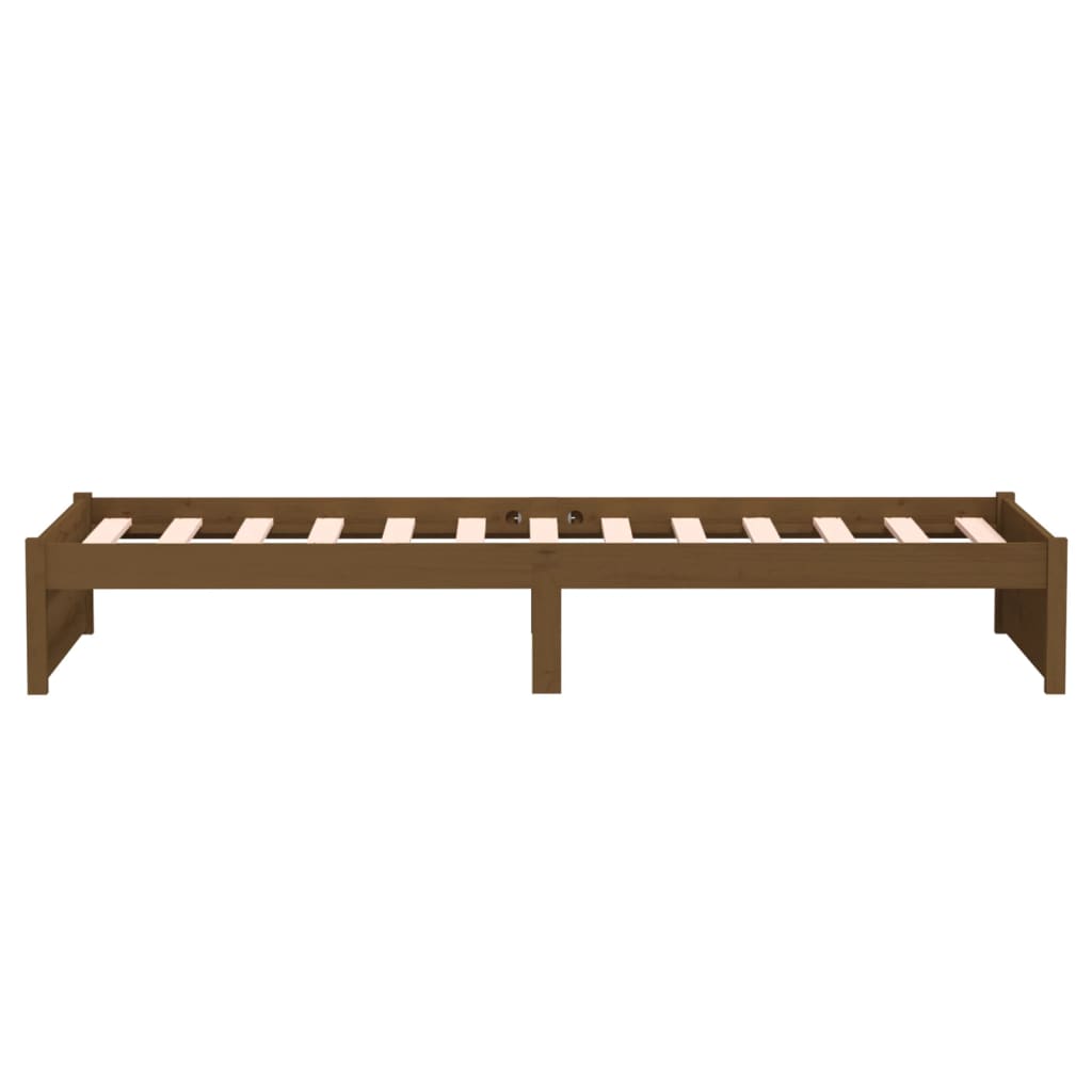 Cadre de lit sans matelas marron miel bois massif 75x190 cm - XIOS